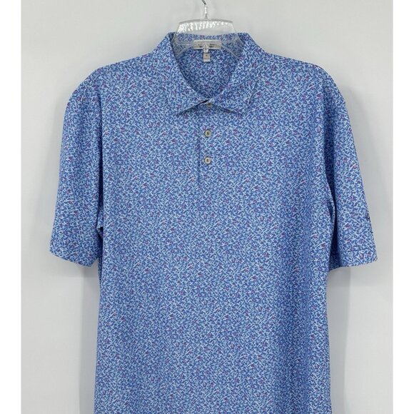 PETER MILLAR summer comfort short sleeve polo shirt hummingbird embroidered L - Picture 3 of 7